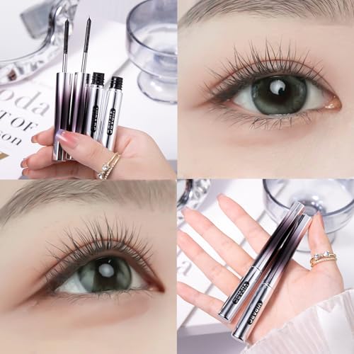 Bekoeen 2Pcs Brown Black Waterproof Telescopic Mascara & Eyelash Primer for Volume & Curl