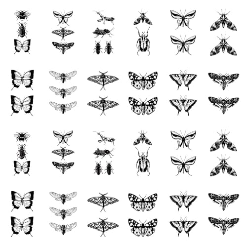 SanerLian Butterfly & Insect Temporary Tattoo Set Waterproof 24pcs SF183
