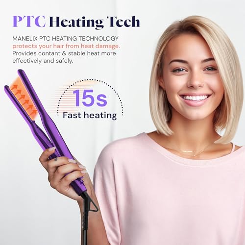 Manelix 0.3-Inch Mini Flat Iron for Short Hair, 2-in-1 Hair Straightener