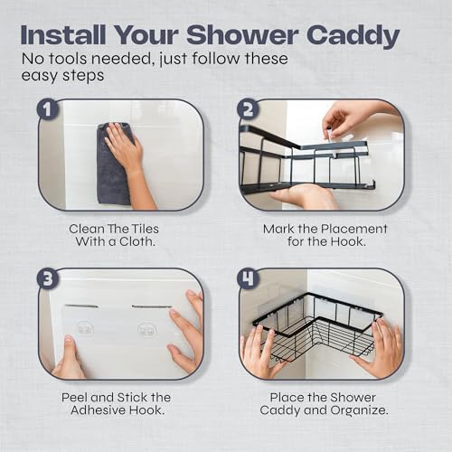 Rustproof Stainless Steel Corner Shower Caddy Organizer - Heavy Duty 3-Tier Bath Storage