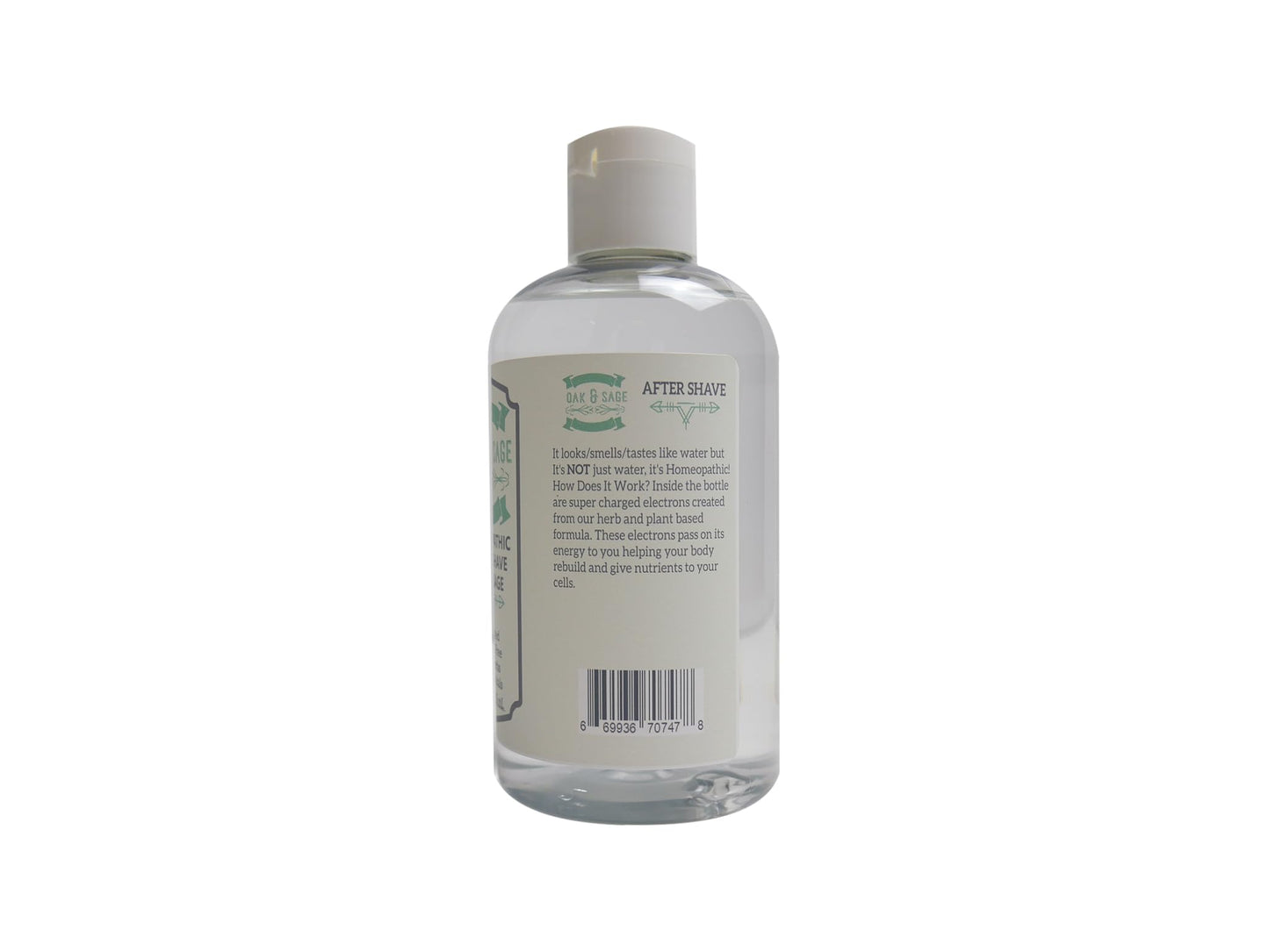 OAK & SAGE Homeopathic After Shave With Sage - Unscented - 8oz - 100% Herbs, No Alcohol, No Chemicals - For All Skin Types