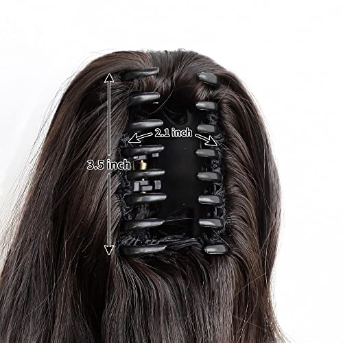 StrRid 22" Wavy Curly Claw Clip Ponytail Extension - Darkest Brown