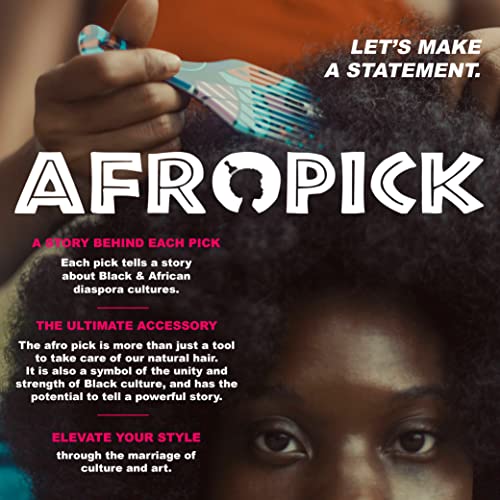 Afropick Anti-Static Afro Pick Comb for Curly Hair - 1 Count (Fresher Prince)