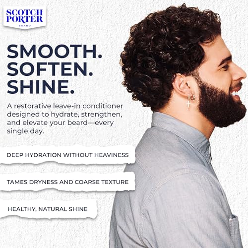 Scotch Porter Restorative Leave-In Beard Conditioner ? Deep Conditioning Softener with Lightweight Feel, Reduces Frizz & Provides Long-lasting Hydration & Shine to Dull, Dry, Coarse Beards ? 4 oz.