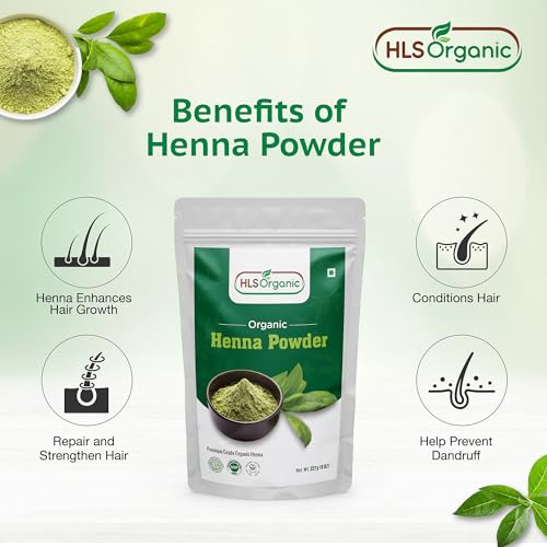Organic Henna Powder for Natural Hair Coloring 227g - No Chemicals