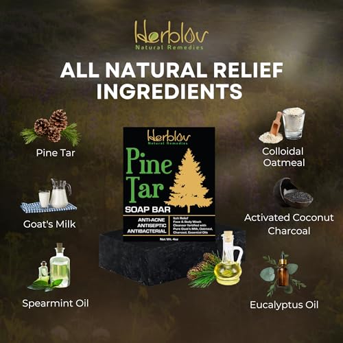 All Natural Pine Tar Soap Bar 4oz - Anti-Acne & Eczema Relief