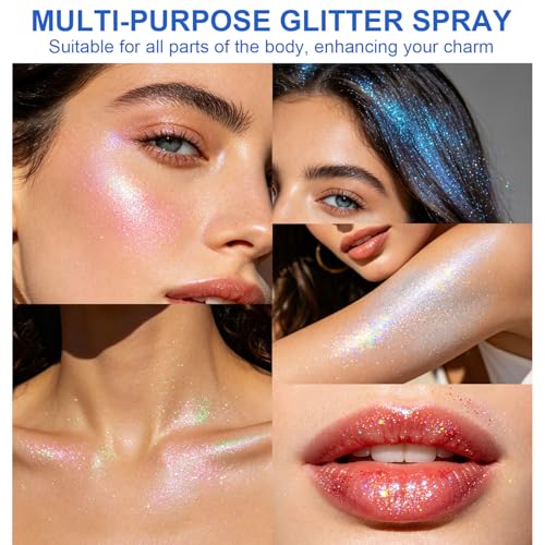 GADMLURY 2 Pack Hair & Body Glitter Spray Shimmering Sparkle Powder
