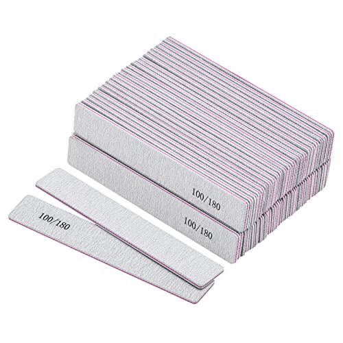 50 Count Nail Files 100/180 Grit Double-Sided Emery Boards