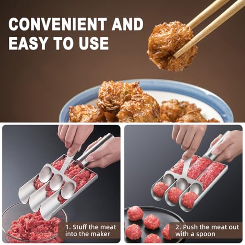 Stainless Steel Triple Meatball Maker - Effortless Meatball Scoop
