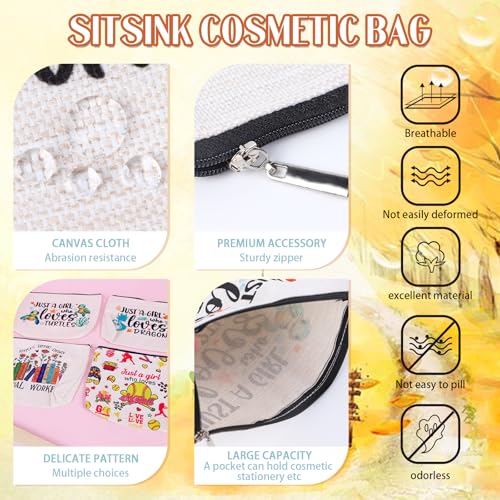 Sitsink Social Worker Appreciation Gift Set - 6 Social Work Themed Makeup Bags