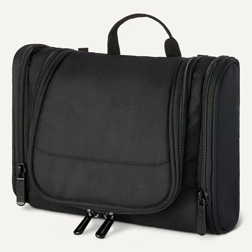 Amazon Essentials Hanging Toiletry Bag - Durable Polyester, Large Capacity, Compact Design