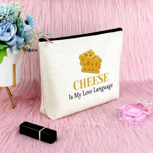 Sfodiary Cheese Lover Gift Makeup Bag - 9 Food Gifts Cosmetic Bag for Women