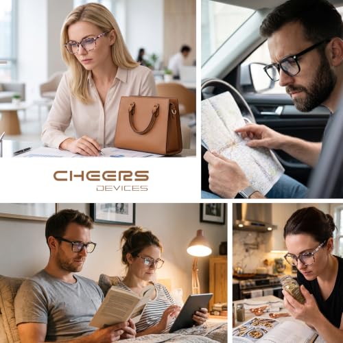 CHEERS DEVICES 5-Pack Round Reading Glasses, Mix Color, UV400