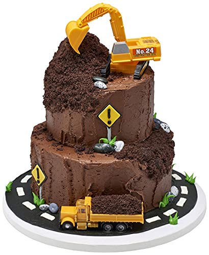 Construction Dig Cake Decoration Set - Dump Truck & Excavator