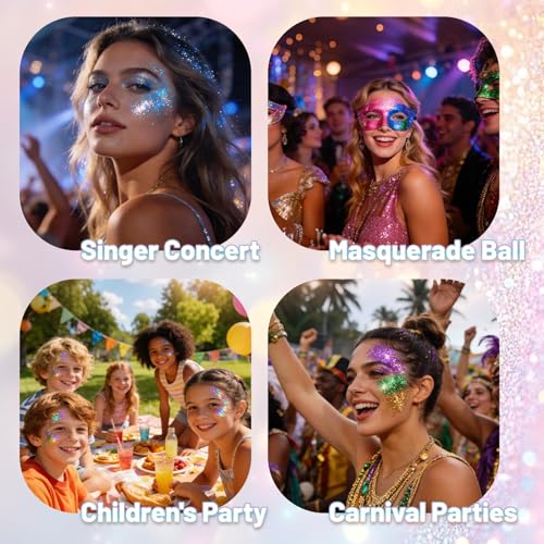 DAGEDA Mermaid Body Glitter Stick,Sparkly Hair Face Glitter Makeup for Women Rave Outfit Accessories,Holographic Mermaid Glitters Face Paint Stick for Women Halloween Makeup 1.12 oz