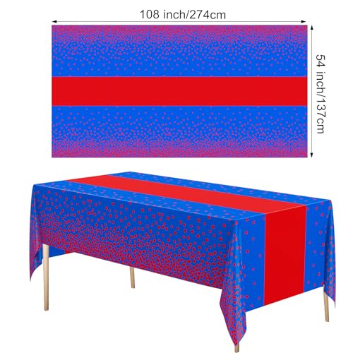 Oudain 3-Pack Waterproof Red Polka Dot Tablecloths, 54" x 108"
