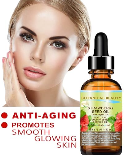 Botanical Beauty 100% Pure Strawberry Seed Oil - Cold Pressed Face & Hair Oil