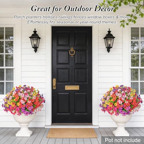 16 Bundles of UV Resistant Artificial Flowers in Mixed Colors