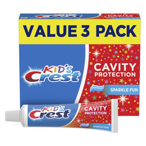 Crest Kids Cavity Protection Toothpaste Sparkle Fun 4.6oz Triple Pack - Kid-Friendly Fluoride Toothpaste