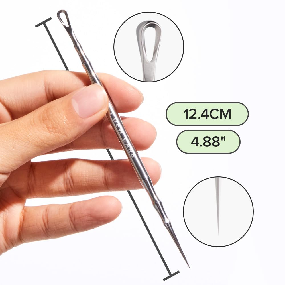 I DEW CARE Dual-Tip Pimple Tool - Proper Popper | Blackhead Remover, Blemish Exfoliating, Professional Acne Squeezer, Comedone Zit Extractor for Women, 2in1 Stainless Steel Lancet, 1ea