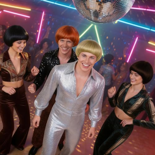 JoneTing Men's Blonde Bowl Cut Wig - Synthetic Mushroom Bob Hairstyle
