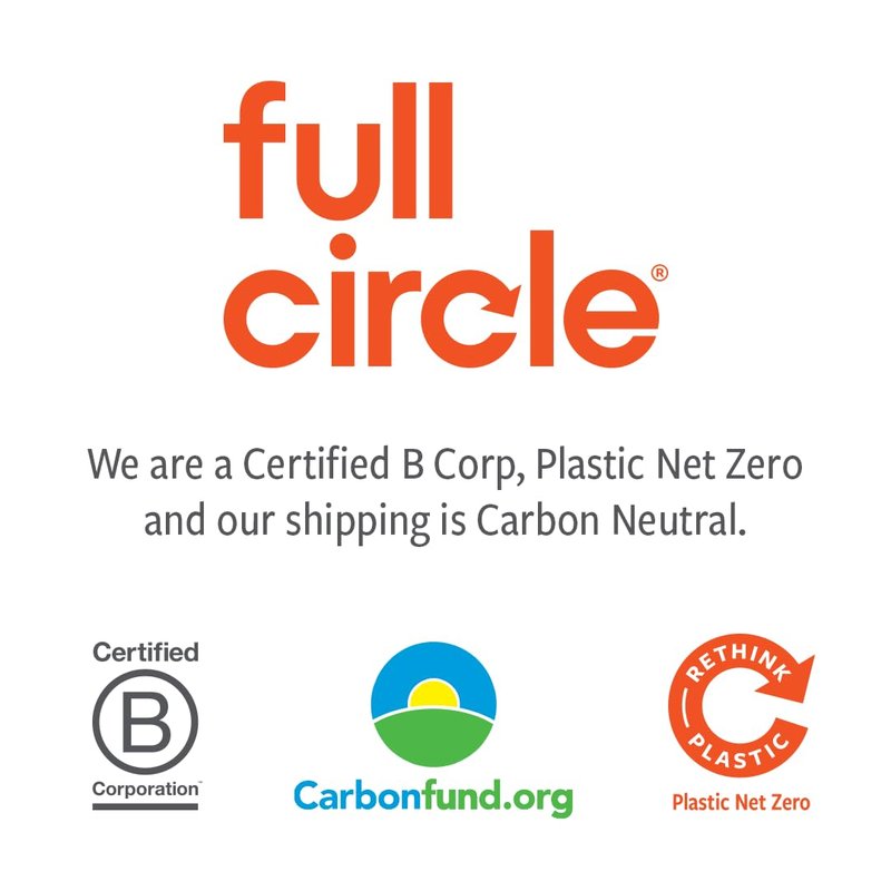 Full Circle Tidy 100% Organic Cotton Dish Cloths 3 Pack - Absorbent, Reusable, Kitchen Towels, Eco-Friendly, Machine Washable - Gray