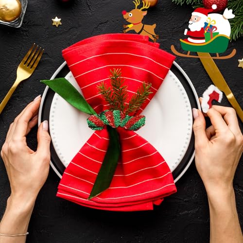 WILLBOND 25 Pcs Novel Christmas Pattern Velvet Scrunchies - Holiday Hair Ties
