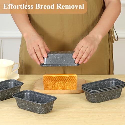 Walooza Mini Loaf Pan Set - 6x3 Inch Nonstick Baking Pans