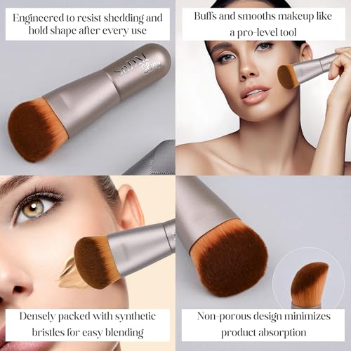 Kabuki Makeup Brush - Angled Blender for Flawless Application
