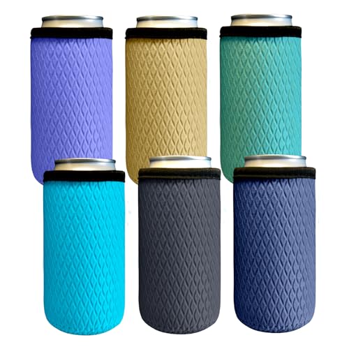 Klyrith 6 Pack Insulated Can Cooler Sleeves for 16 oz Drinks