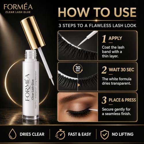 FORMÉA Clear Lash Glue – Fast Dry Waterproof Adhesive for Lashes