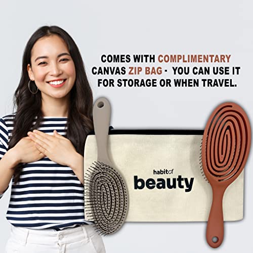 HABIT OF Eco-Friendly Beige Detangling Brush for Wet & Dry Hair