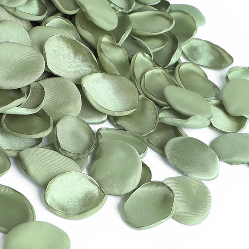 300 Sage Green Faux Silk Rose Petals for Weddings & Events