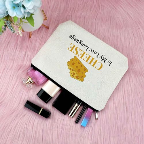 Sfodiary Cheese Lover Gift Makeup Bag - 9 Food Gifts Cosmetic Bag for Women