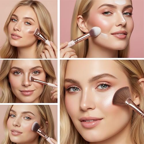 Lamora Pro Face Contour Brush Set - 5 Essential Contouring Brushes