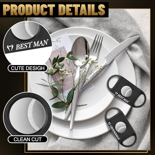 Booson 8-Piece Groomsmen Gift Set - Stainless Steel Cutters for Wedding Party