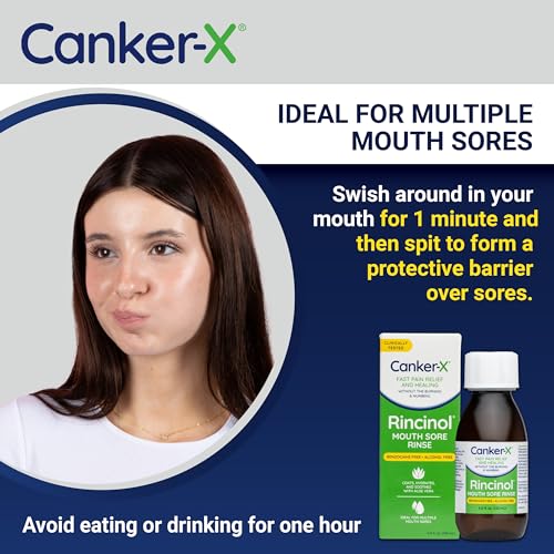 Canker-X Rincinol Oral Rinse Mouthwash - Fast Canker Sore Relief, 4 Fl Oz