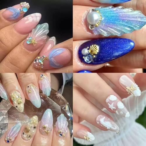 Mixed Nail Art Charms - 3D Starfish, Seahorse & Seashells