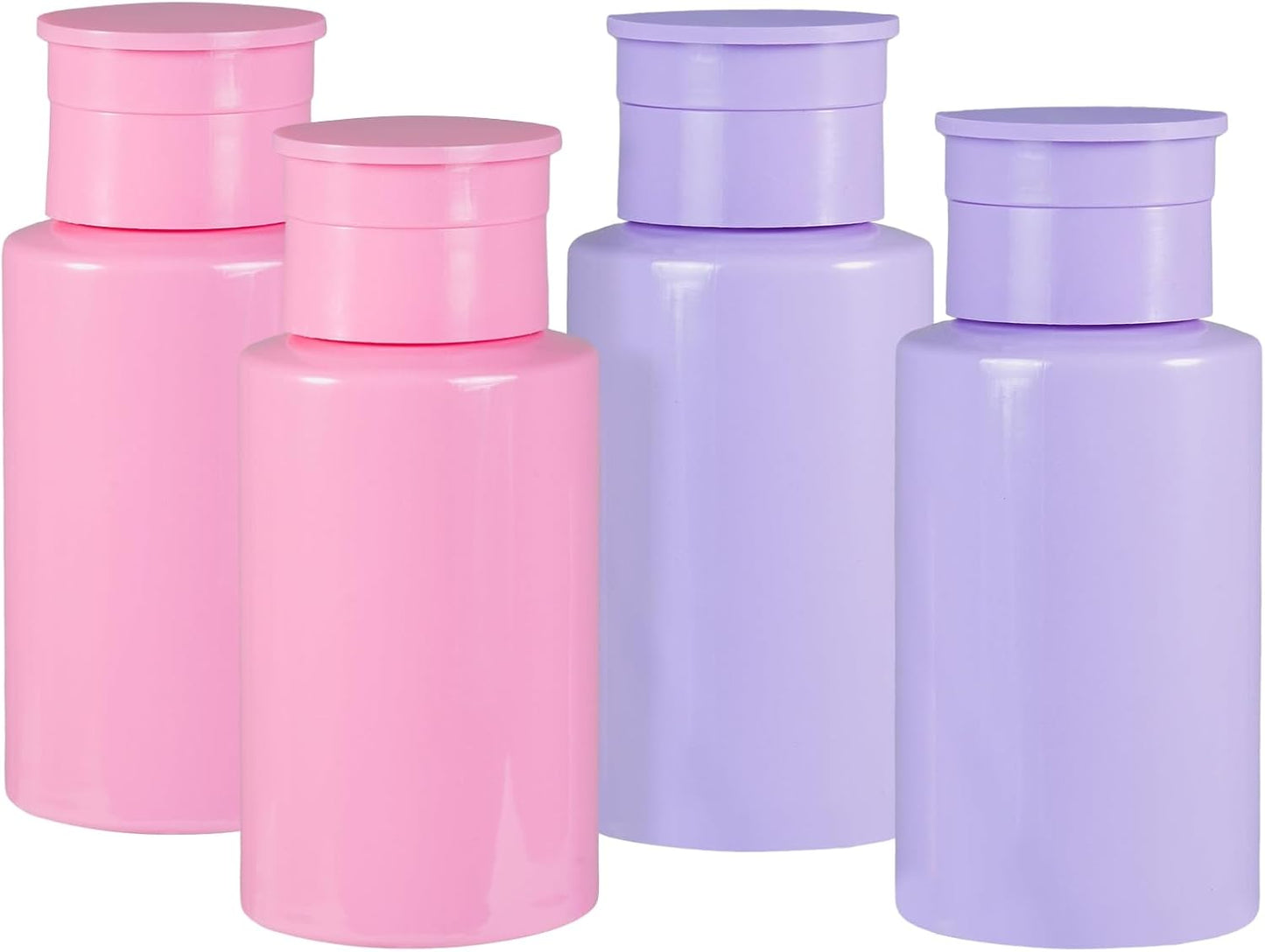 Nail Polish Remover Pump Dispenser - 2 Pack Acetone Safe ABS Bottles | 200ml (6.8oz) Lockable Flip Cap