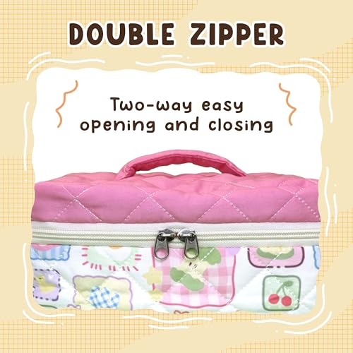 Cute Fruit Makeup Bag for Women - Large Quilted Travel Organizer