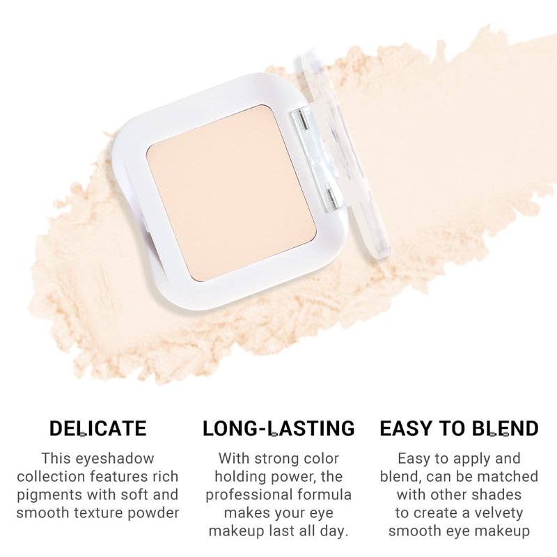 Neutral Nude Eyeshadow Palette - Light Beige & Ivory Matte Shades | Soft Blendable Makeup for Mature Skin, Vegan & Cruelty-Free