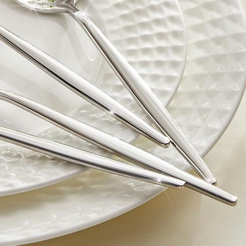 KINGSTONE 4-Piece Dinner Spoon Set - 8.2" Stainless Steel Silverware