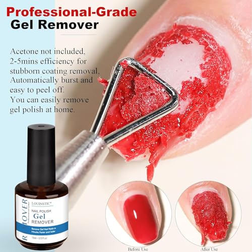 LOUINSTIC Gel Polish Remover Kit with Cuticle Oil & Tools
