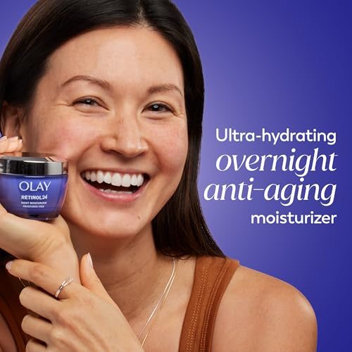 Olay Retinol 24 Anti-Aging Night Cream - Fragrance-Free Moisturizer, 0.5 Oz