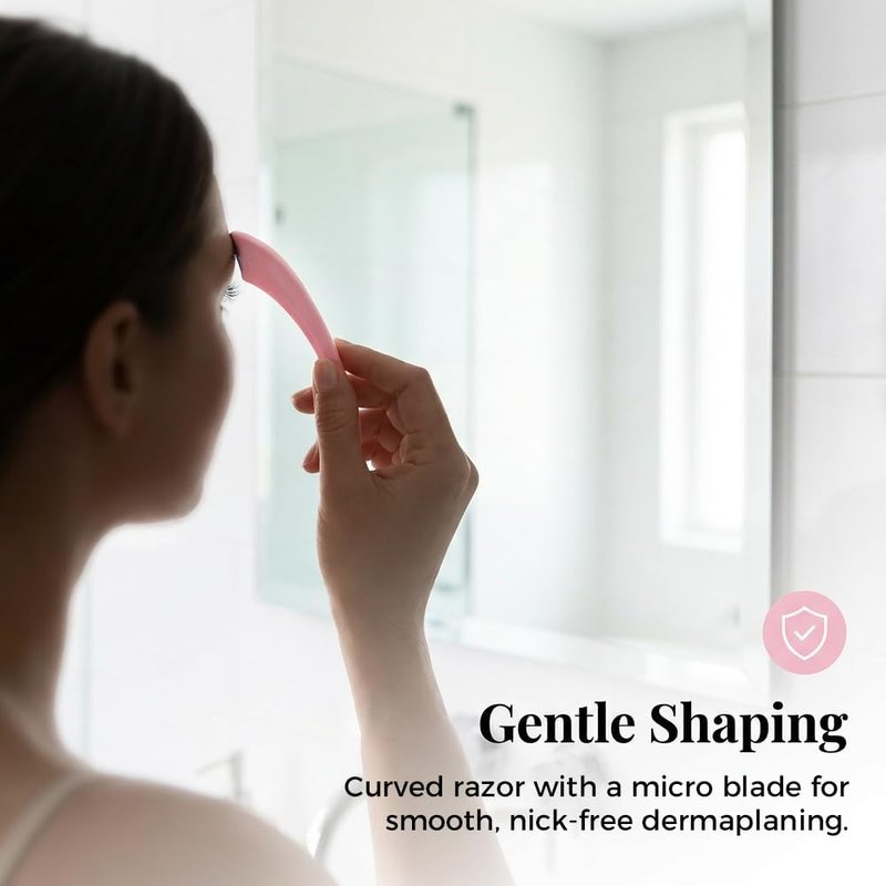 Eyebrow Trimmer Scissors - 2-in-1 Professional Stainless Steel Hair Removal Tool | Apricot Color