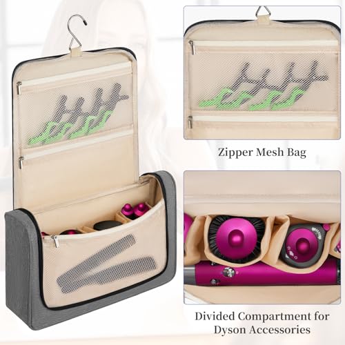 WELIDAY Travel Organizer Bag for Dyson Airwrap Styler with Hanging Hook