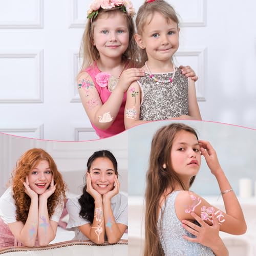 Lovarywow Ballerina Party Temporary Tattoos - 200+ Ballet Dance Stickers for Kids, Decorations & Gifts