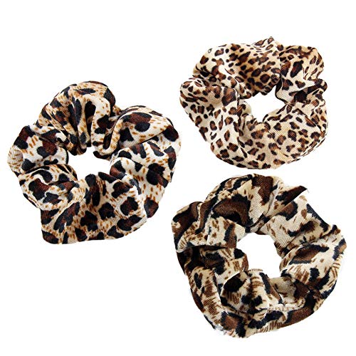 LOVEF 24pcs Leopard Print Velvet Hair Scrunchies for Women, Hair Accessories