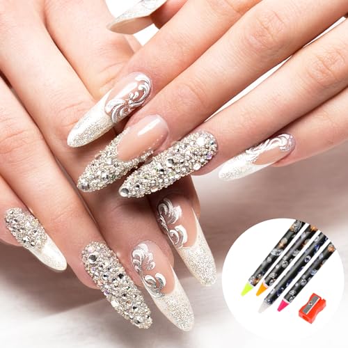 Rhinestone Picker Tool Set - 4 Adhesive Wax Pencils & Sharpener