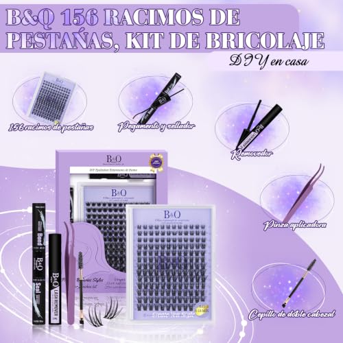 B&Qaugen B03 Wispy Eyelash Clusters Kit - 156PCS Makeup Set